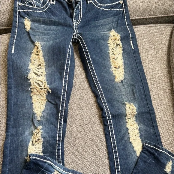 L.A. Idol Distressed Denim Skinny Jeans - Picture 1 of 5